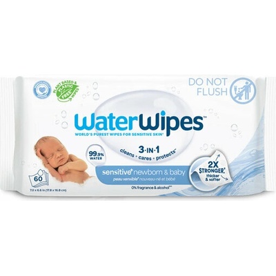 WATERWIPES Obrúsky vlhčené Newborn&Baby 3in1 60 ks