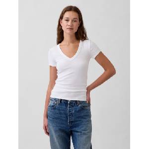 GAP Еластична тениска GAP GAP | Byal | ЖЕНИ | S