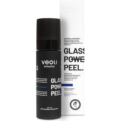 Veoli Botanica Glass Skin Power Peel hydratační a rozjasňující gelový peeling na obličej 30 ml