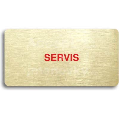 ACCEPT Piktogram SERVIS - zlatá tabulka - barevný tisk bez rámečku