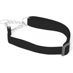 Duvoplus Nylon нашийник за кучета, полу-душач - черен, дължина 35-55 см, ширина 20 мм, Белгия - 0111000054