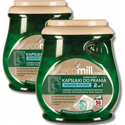 Ecomill Kapsule na pranie Univerzálne Konope 2 x 50 PD