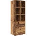 vidaXL Висок шкаф с чекмедже Старо дърво 45, 5 x 34 x 127 см (869368)
