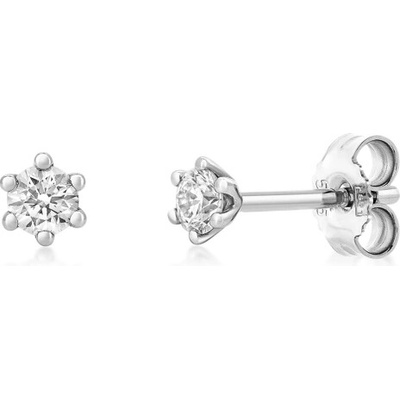 SOFIA DIAMONDS zlaté náušnice s diamantmi 2 x 0,09 ct UDER21532W-H-I1