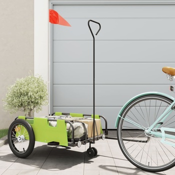 Image 1 of vidaXL Ремарке за колело, зелено, Оксфорд плат и желязо (94193)