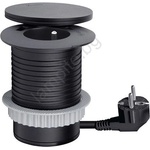 Solight PP119CWB - Вградена розетка с безжично зареждане 10 W, 1x розетка + USB-A и USB-C, черна (SL1657)