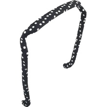 Zazzy Bandz White Polka Dots On Black – Čelenka na kudrnaté vlasy