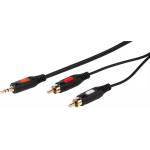 Vivanco Аудио кабел Vivanco - 46029, жак 3.5 mm/2x RCA, 1.5 m, черен (46029)