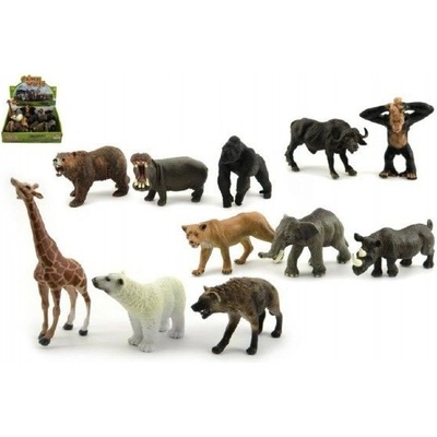 Teddies Zvířátko safari plast 10 cm 12 ks