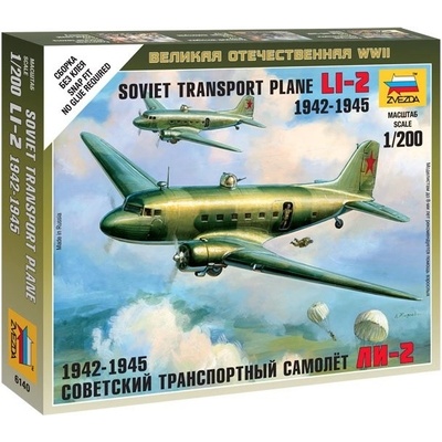 Zvezda Wargames WWII letadlo 6140 LI-2 Soviet Transport Plane 32-6140 1:200