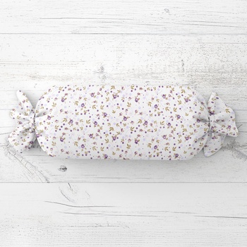 Biante Vankúš valec bonbon Sandra SA-004 Fialové ružičky 15x80