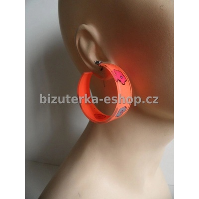 Bizuterka-eshop.cz kruhy široké 03874 oranžové