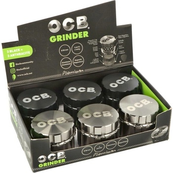 OCB Drtička tabáku Kovová Black & anthracite 4 dílná