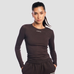 GymBeam Дамска блуза с дълъг ръкав Aura Tee Brown L