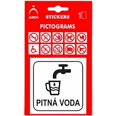 informační piktogram, samolepka, "Pitná voda", 100x170mm