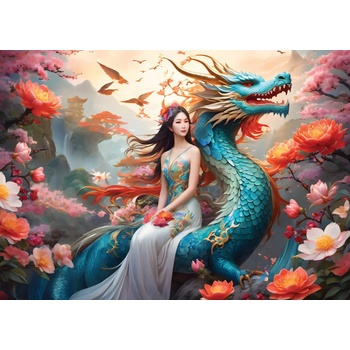 Bluebird Puzzle - Puzzle Blue Dragon - 500 piese