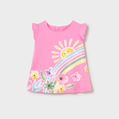 Mayoral Рокля трикотаж в розов цвят за новородено момиче Mayoral