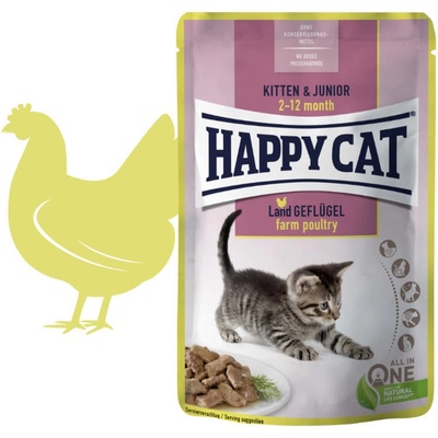 Happy Cat Kitten & Junior Drůbež 85 g