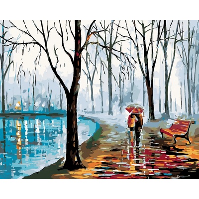 zuty Malování podle čísel na procházce u vody 100 x 80 cm bez rámu a bez vypnutí plátna