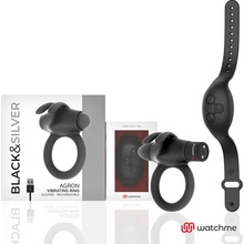 Black&Silver Agron Remote Control Cockring Watchme