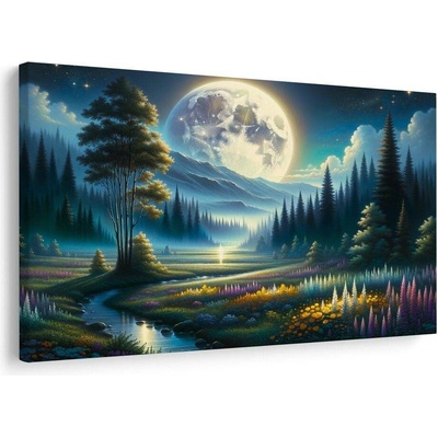 Obraz magické údolí při svitu měsíce - 40x30