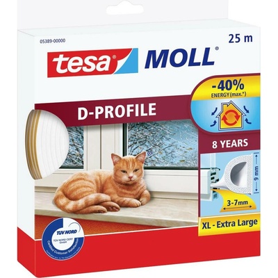 Tesa D-Profil Tesamoll 05389-00000-00 Tesniaca páska 25 m x 9 mm biela