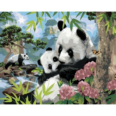 zuty Malování podle čísel pandy a divoká příroda Howard Robinson 80 x 100 cm vypnuté plátno na rám