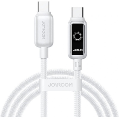 JOYROOM Здрав кабел с въжена оплетка с бързо зареждане за устройства с USB-C порт - Joyroom S-A55 StarFlight USB-C to USB-C Cable 100W (бял) (120 см) (S-A55 C-C 100W 1.2 white)