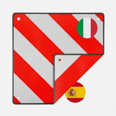 žiadna značka 2v1 Výstražná tabuľa na batožinu reflexná Taliansko Španielsko kufor obytný automobil 50x50cm