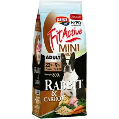 Panzi FitActive Originals Mini Adult Hypoallergenic Rabbit & Carrots 0,8 kg