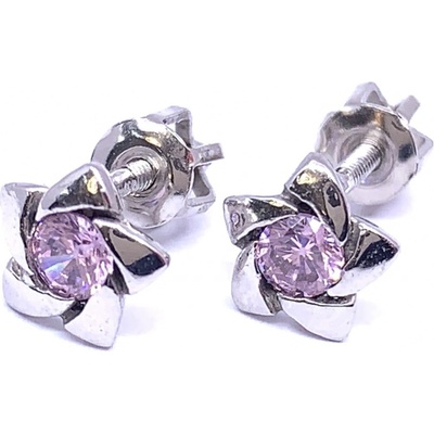Jan Kos jewellery zlaté náušnice s růžovým kamenem 31507423