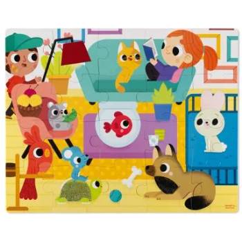 Image 1 of Janod - Пъзел за осезание - Домашни любимци - 20 части (J02686)