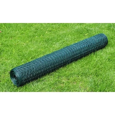 vidaXL Pletivo ke kurníku pozinkované s PVC vrstvou 25 x 0,5 m zelené