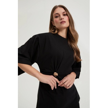 Moodo Памучна блуза с декоративно копче черна Moodo Moodo | Cheren | ЖЕНИ | XS