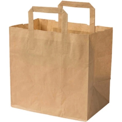 Nideko Papierová taška TAKEAWAY 26x17x25cm ploché ucho hnedá