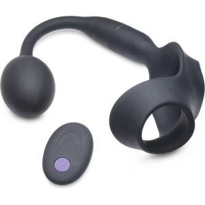 Alpha-Pro 10X P-BOMB Cock & Ball Ring with Vibrating Anal Plug