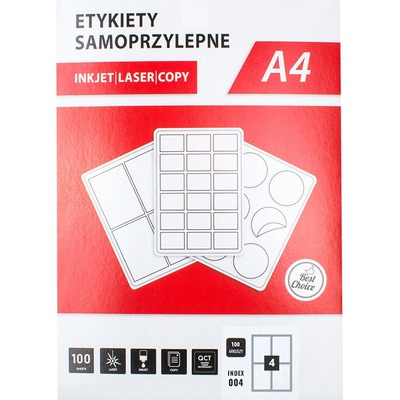 T-Pack ETA10514801 Samolepící etikety 105 x 148 mm 4 ks na A4 400 ks – Zbozi.Blesk.cz