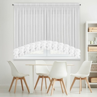 Voálová záclona ARABELLA s riasiacou páskou 400 x 160 cm, biela