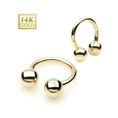 Šperky4U zlatý piercing podkova ZL01111-1610-YG