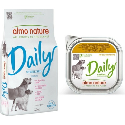 Almo Nature Daily Sterilised všechna plemena vepřové a rýže 12 kg