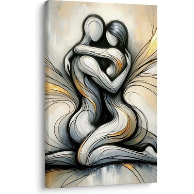 Obraz abstraktní objetí v harmonii - 20x30