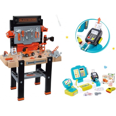 Smoby set pracovná dielňa Black & Decker elektronická pokladňa Mini Shop s váhou a čítačkou