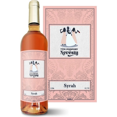 Sablio Tým podpory nevěsty Syrah ružové suché víno 12 % 0,75 l (čistá fľaša)