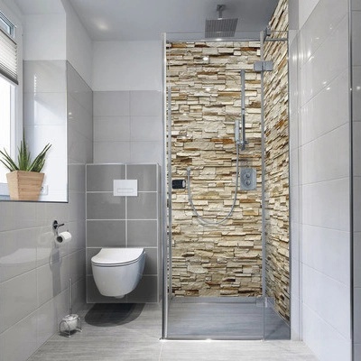 mySpotti FS-F3-1293 Samolepicí PVC tapeta do koupelny Fresh Rustical Bricks, rozměry 210x100 cm