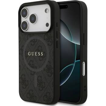 GUESS PU Leather 4G Colored Ring MagSafe Задна крышка за iPhone 17 Pro Black Guess | Cheren | МЪЖЕ | UNI