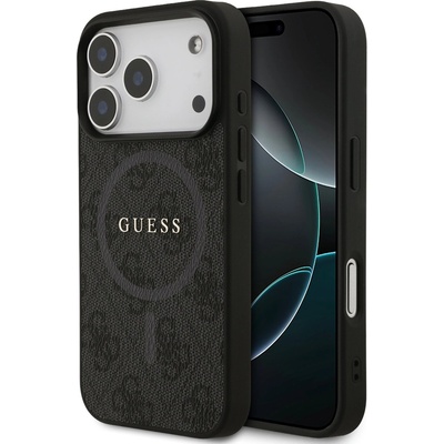 GUESS PU Leather 4G Colored Ring MagSafe Задна крышка за iPhone 17 Pro Black Guess | Cheren | МЪЖЕ | UNI