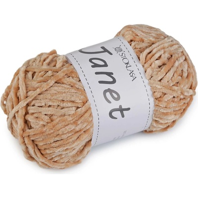 Pletací žinylková příze Janet 100 g Varianta: 3 béžová velbloudí, Balení: 1 ks 60668/156964/281855