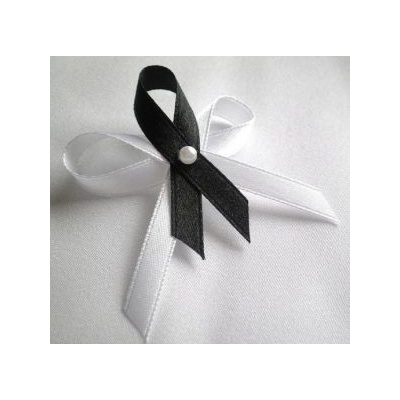 Bílo - černý svatební vývazek (malý) – Zboží Mobilmania