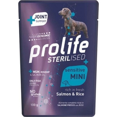 Prolife Sensitive Sterilized Mini Losos s ryžou 100g