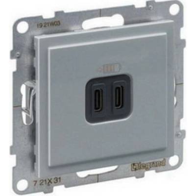 Legrand SUNO nabíječka USB C+C hliník 721331